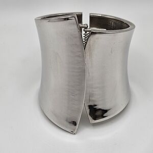 Amber Sceats Willa Cuff Bracelet Silver Tone Statement Hinge Close Revolve
